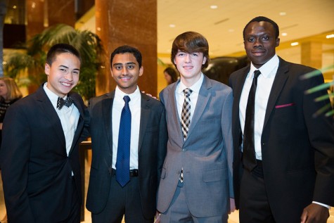 Patrick Andrews (left) with classmates (from left to right) Isaac Joseph, Jamison Decuir, and Emmanuel Adesanya. (Image from https://flic.kr/p/EiRpRK)